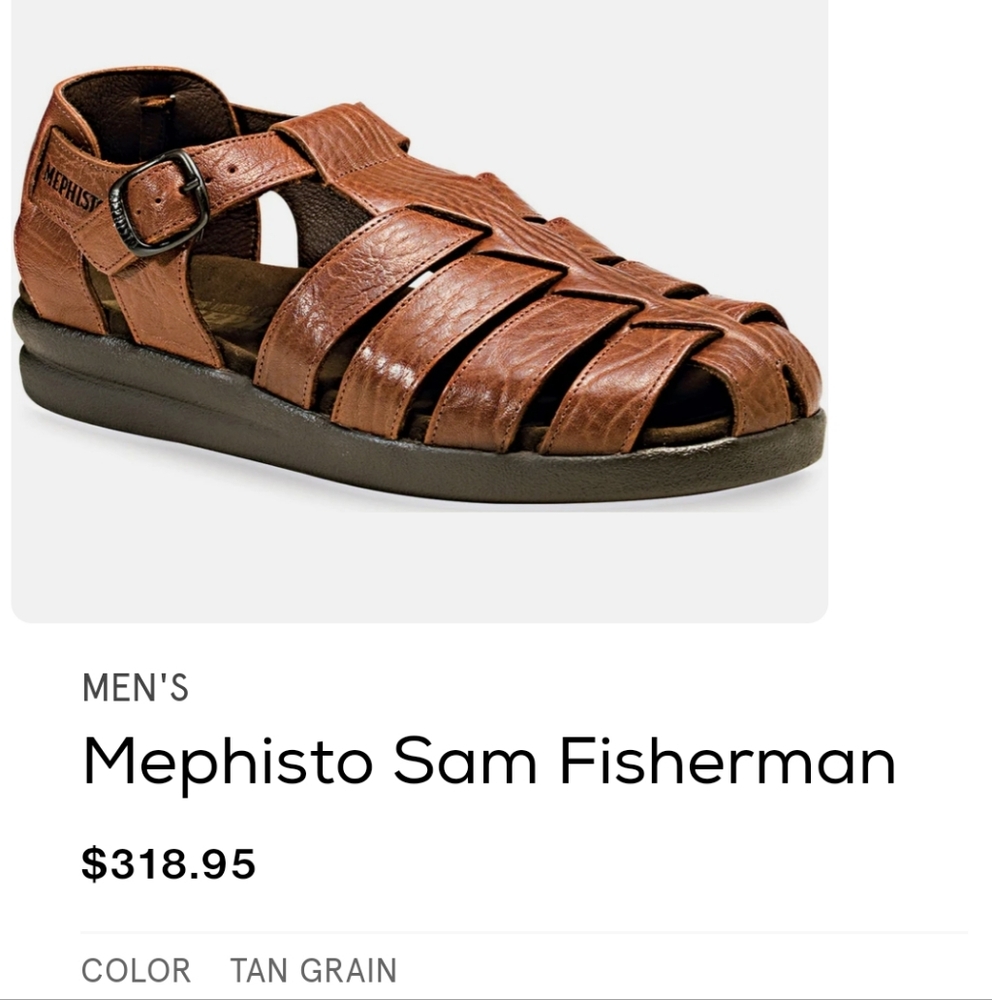 Mephisto Brown Leather Strappy Comfort Sandals - Picture 10 of 12